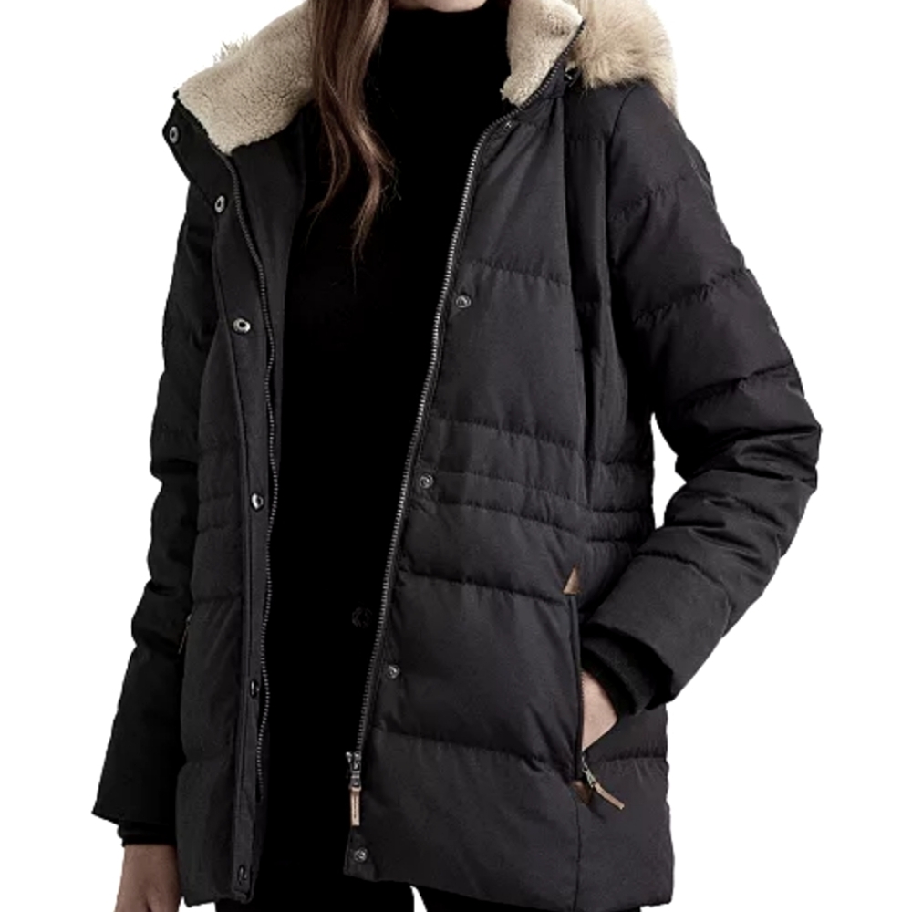 Lauren Ralph LaurenWomen's Faux-Fur-Trim Hooded Puffer Coat Size M